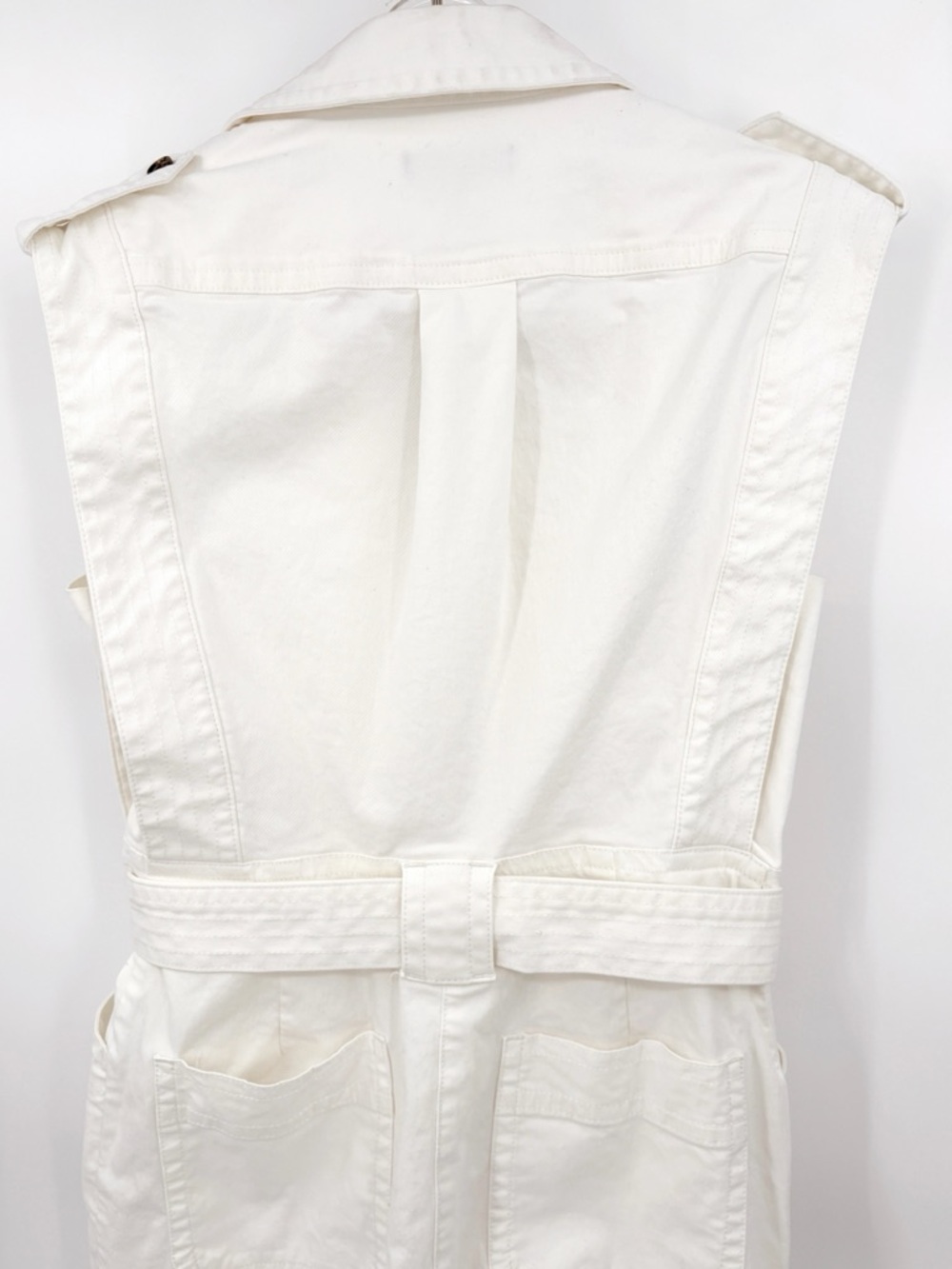 BANANA REPUBLIC Utility Jumpsuit in White Linen-Blend XS - Picture 9 of 11